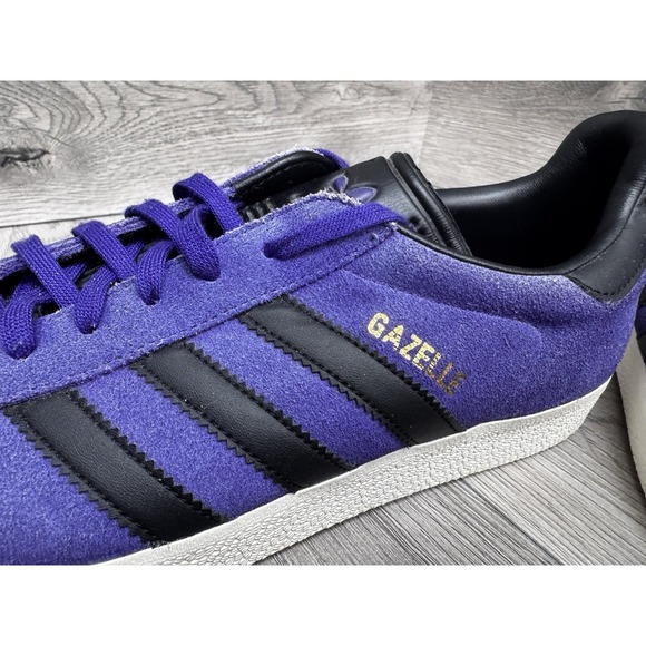 Adidas Originals Gazelle Shoes Mens Size 9.5 Purple Black Suede Sneakers BZ0034 - Picture 14 of 14